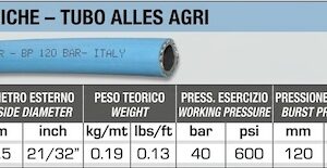 tubo per irrorazione in PVC 10x16 40 bar