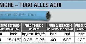tubo per irrorazione in PVC 16x24 40 bar
