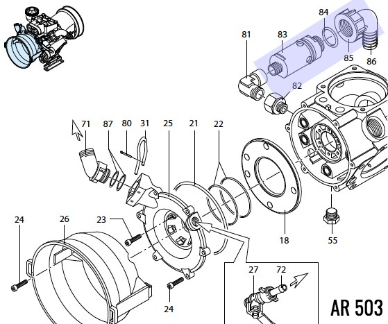 Annovi Reverberi kit valvola di sicurezza 40 bar per pompa AR 30-40-50-403-503