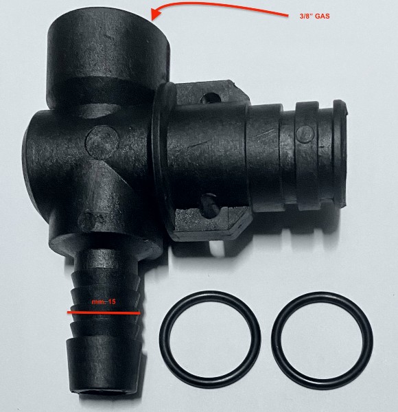 Comet Kit raccordo per montaggio valvola sicurezza su pompa Comet MP20 MP30- P48 P50 mm 16