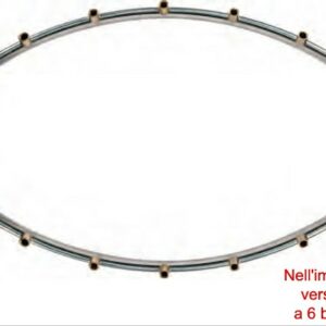 Aste curve per trattamenti inox a 5 getti con borchie saldate x ventola mm. 600 2 pezzi