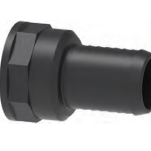 Raccordo portagomma diritto femmina 1/2" x tubo mm. 15 in polipropilene