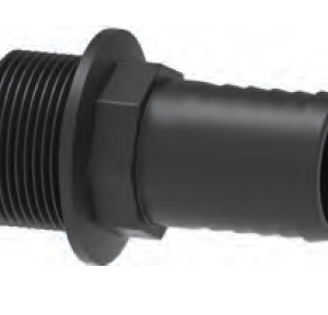 Raccordo portagomma diritto  maschio 3/4" x tubo mm. 20 in polipropilene