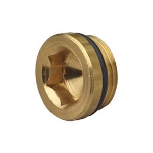 Tappo esagonale 3/8" GAS per colonnina irrorazione in ottone con OR